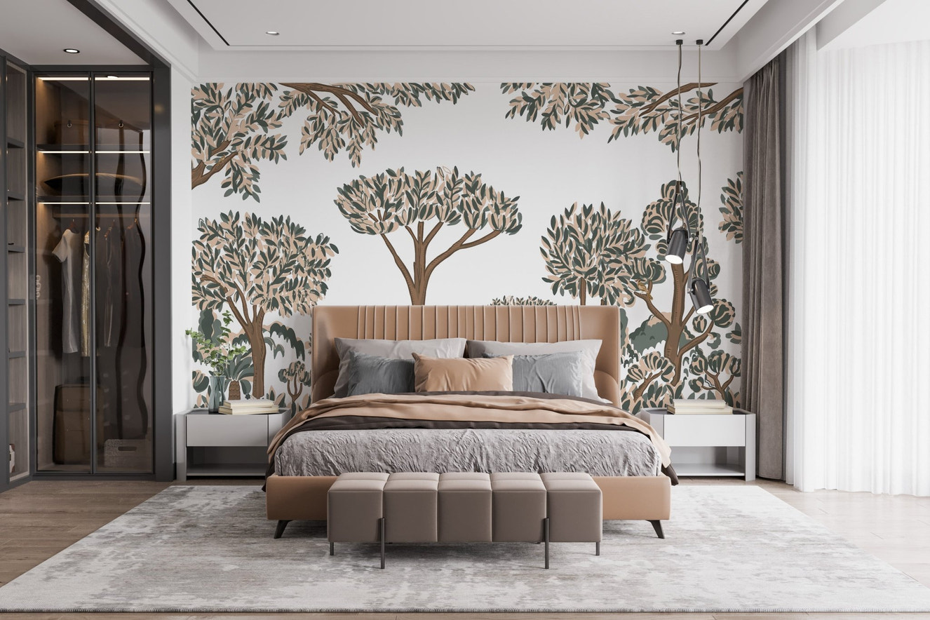 Tropical Tree Forest Wall Mural - Wallanza