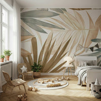 Tropical Whispers Muted Botanical Wall Mural - Wallanza