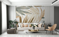 Tropical Whispers Muted Botanical Wall Mural - Wallanza