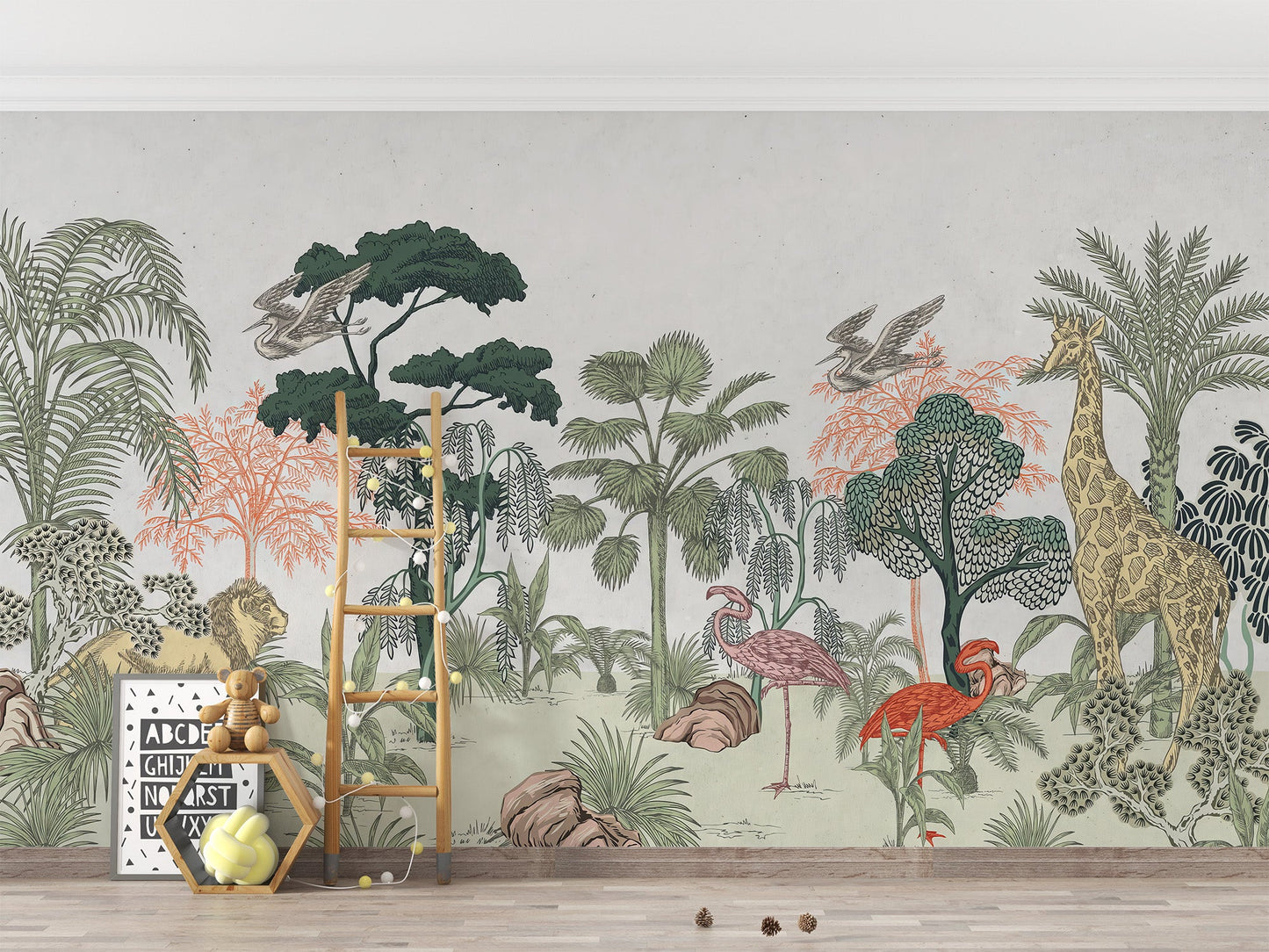 Tropical Wildlife Kids Room Wallpaper - Wallanza