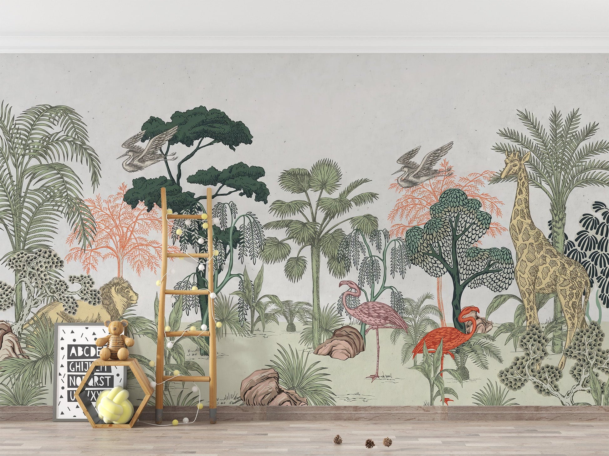 Tropical Wildlife Kids Room Wallpaper - Wallanza