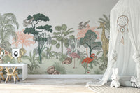 Tropical Wildlife Kids Room Wallpaper - Wallanza