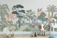 Tropical Wildlife Kids Room Wallpaper - Wallanza