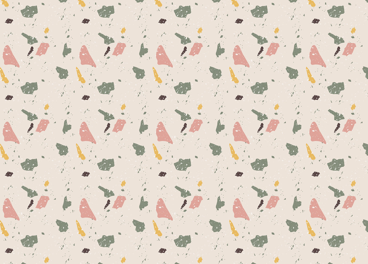 Craquelure Geometric Simulate Granite Terrazzo Wallpaper in your room — zoomed