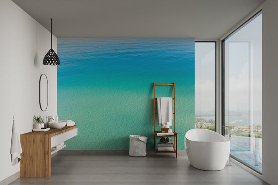 Azure water wall mural designed for a refreshing and airy home environment.