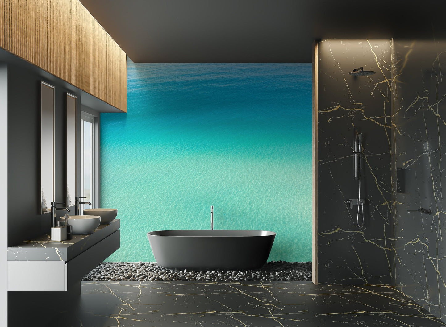 Turquoise Ocean View Wallpaper - Wallanza