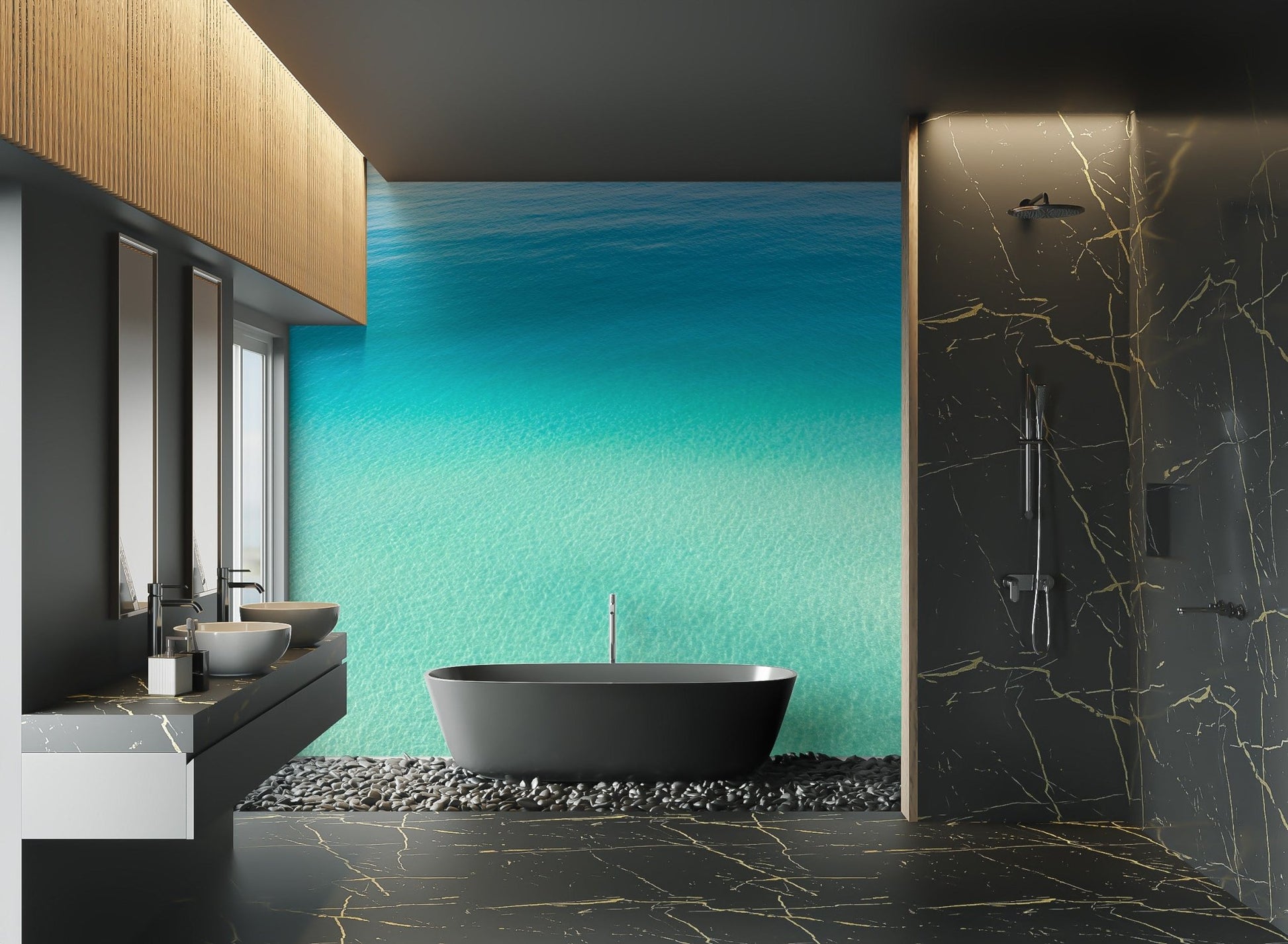 Turquoise Ocean View Wallpaper - Wallanza