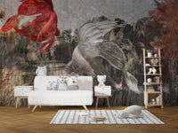 Detailed underwater landscape wall mural in modern nursery.