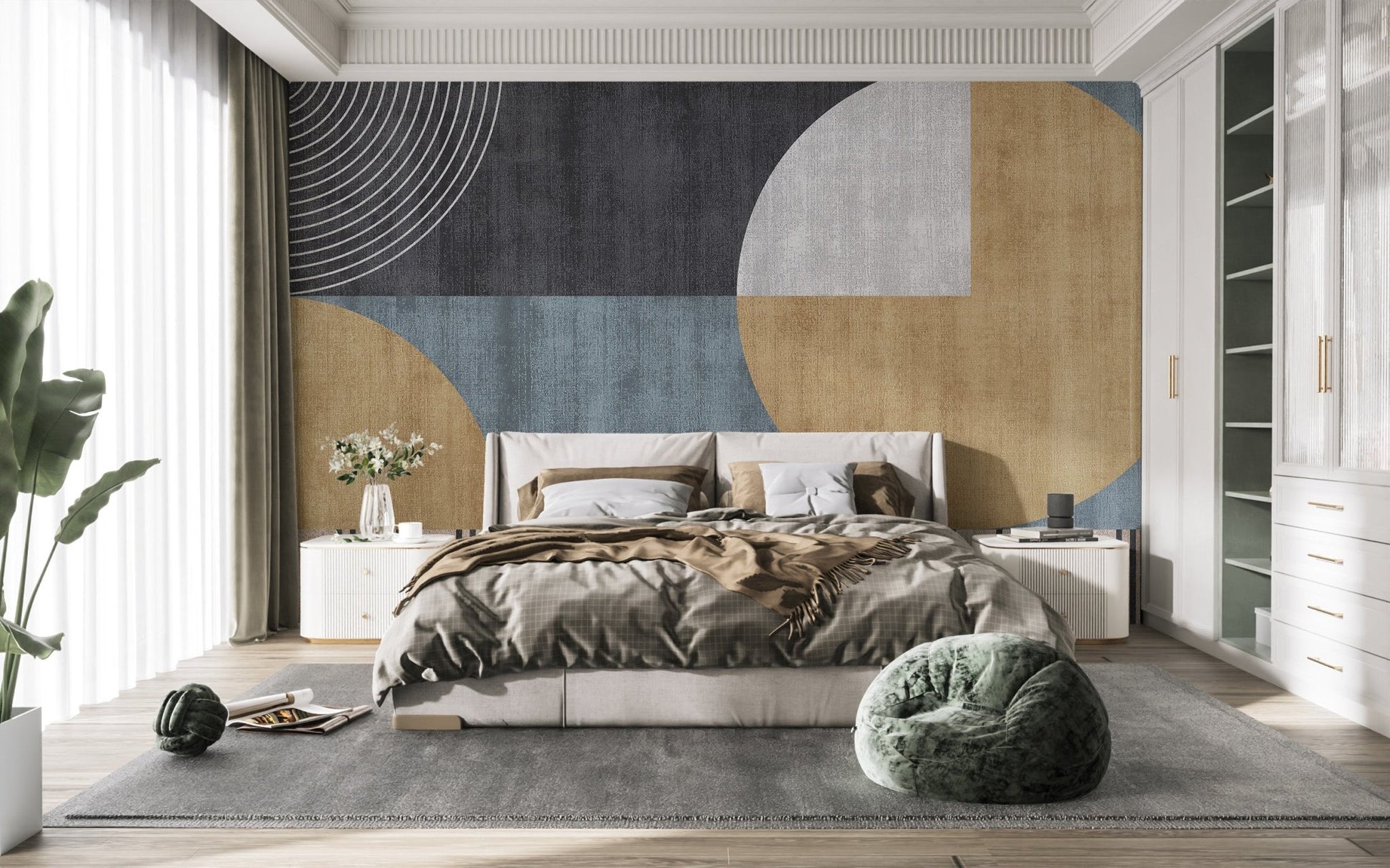 Urban Chic Geometric Wallpaper Mural - Wallanza
