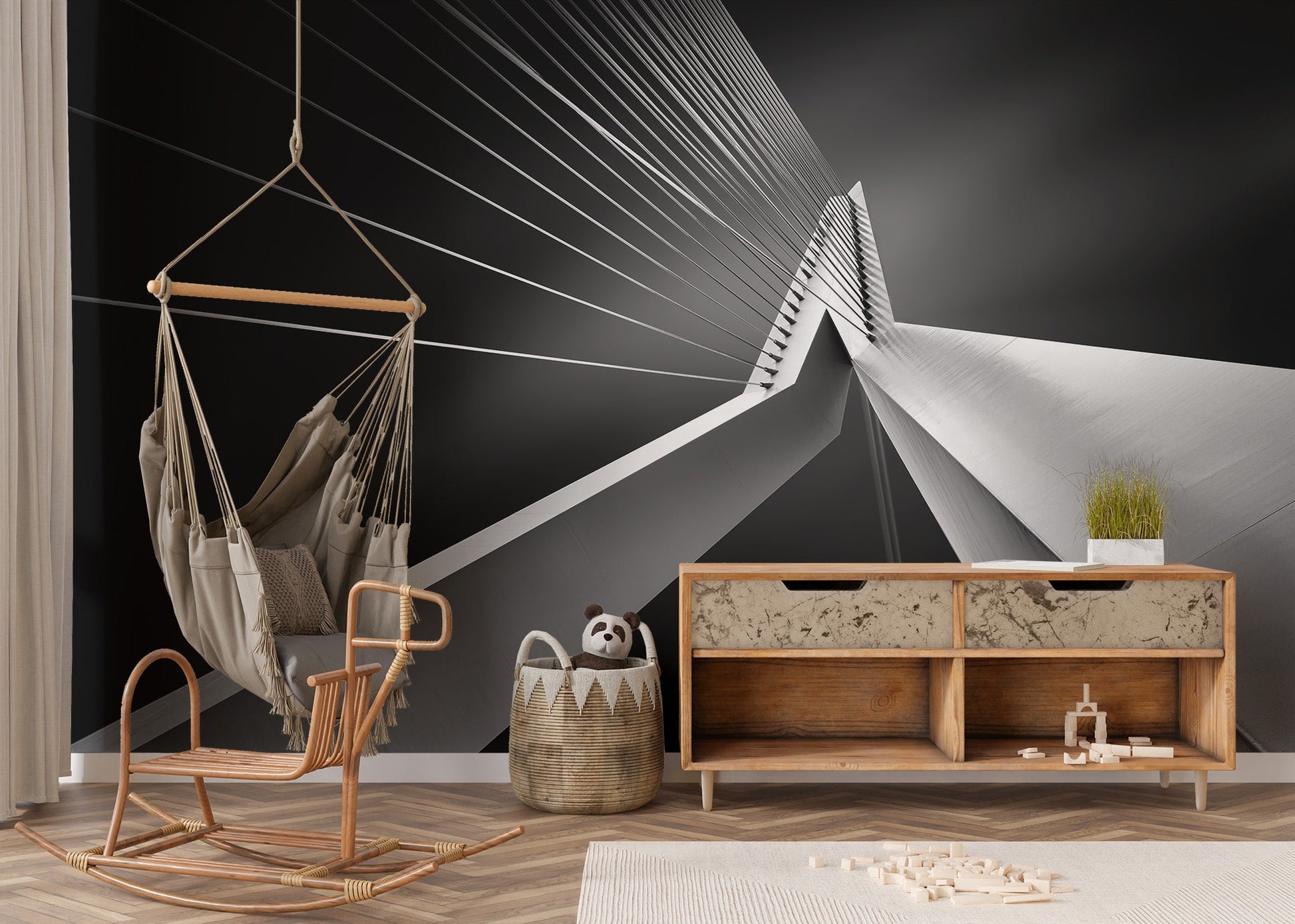 Contemporary Bridge Wall Mural for Spaces
