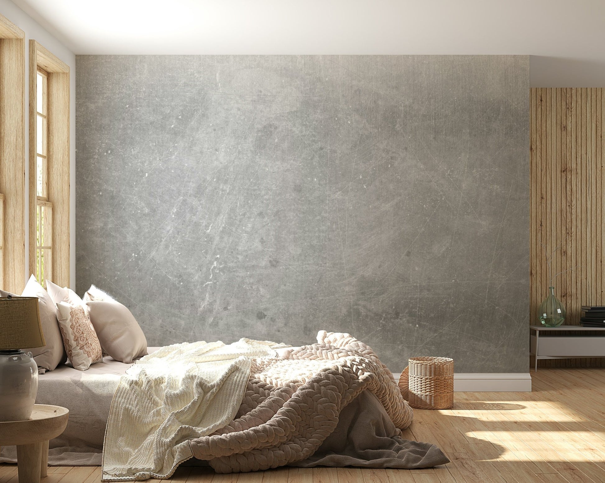 Urban Loft Gray Concrete Texture Wall Mural - Wallanza