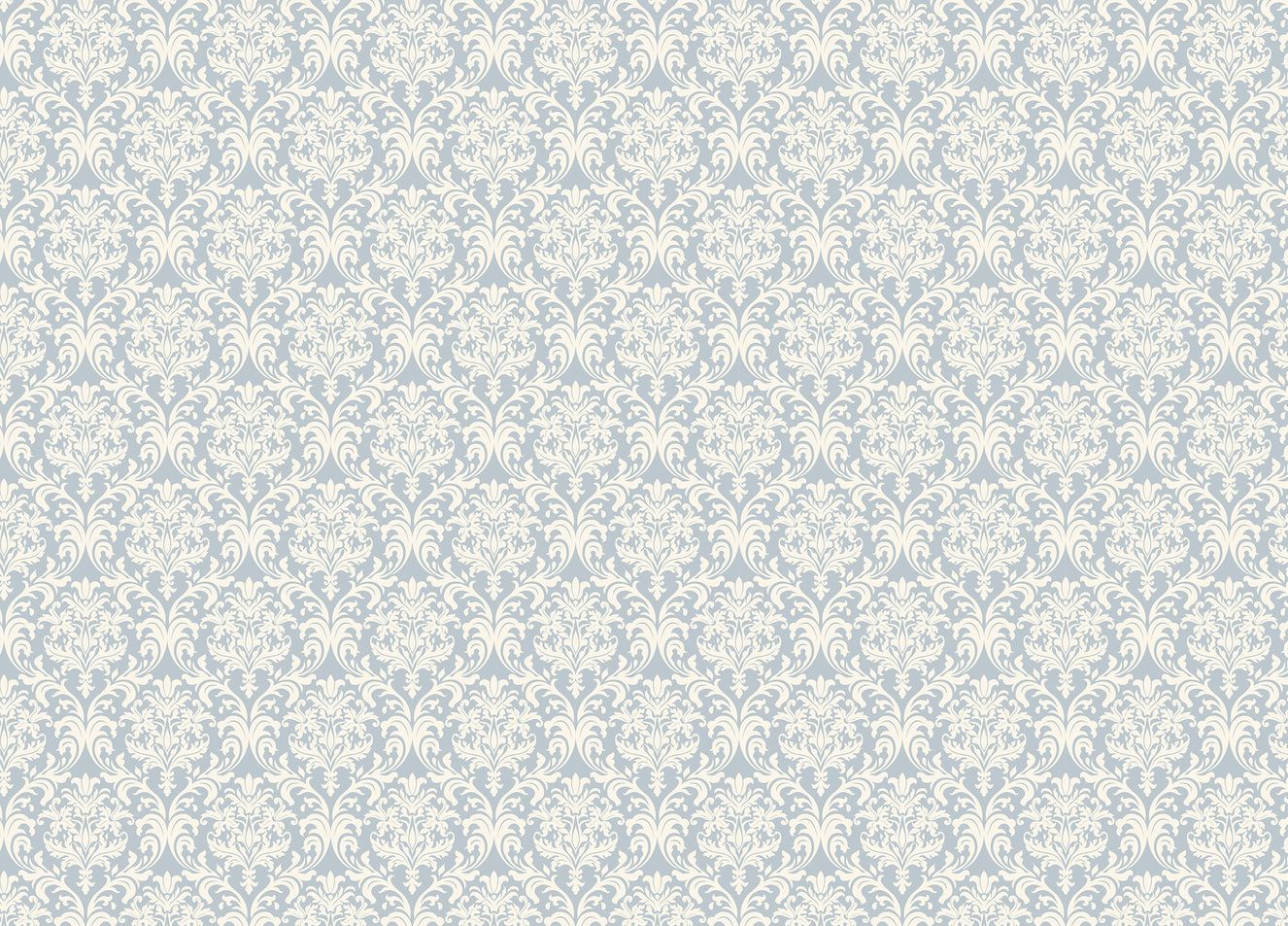Blue and Beige Seamless Pattern Victorian Wallpaper