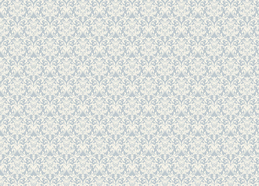 Blue and Beige Seamless Pattern Victorian Wallpaper