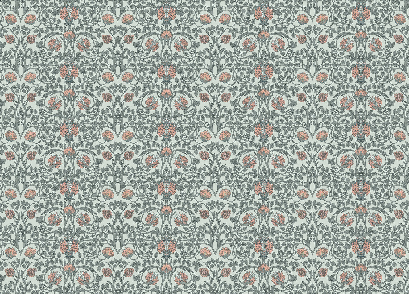 Retro Vintage Enchanted Floral Wallpaper