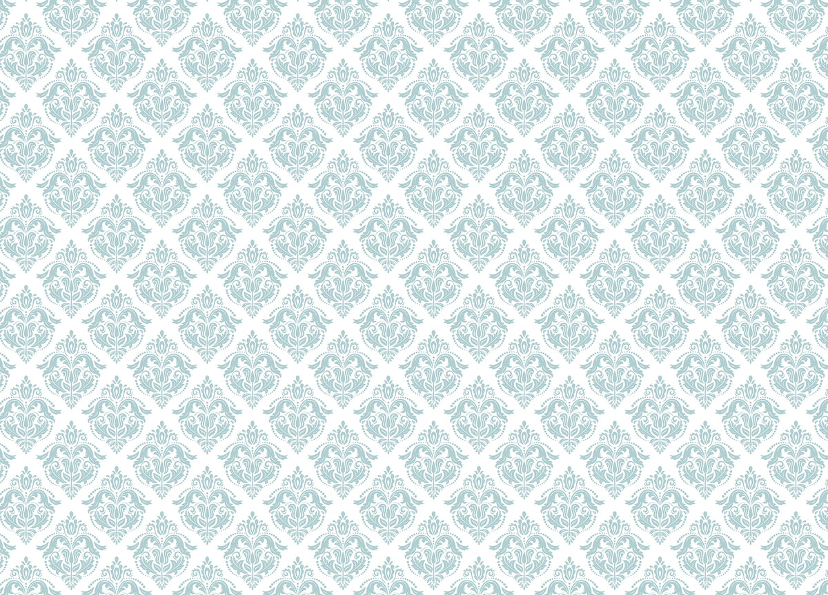 Orient Classic Blue and White Color Wallpaper in your room — zoomed