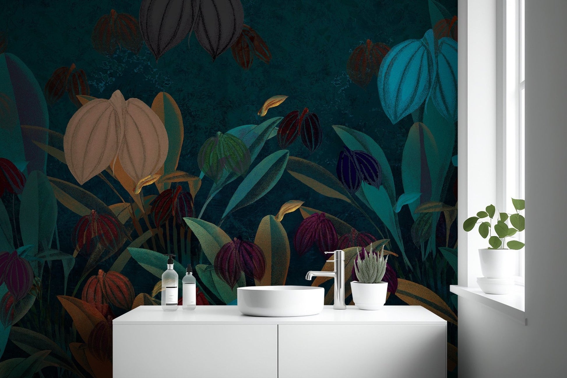 Vibrant Botanical Garden Wall Mural - Wallanza