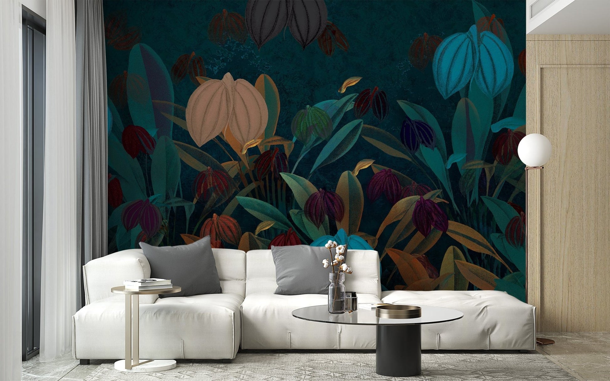 Vibrant Botanical Garden Wall Mural - Wallanza