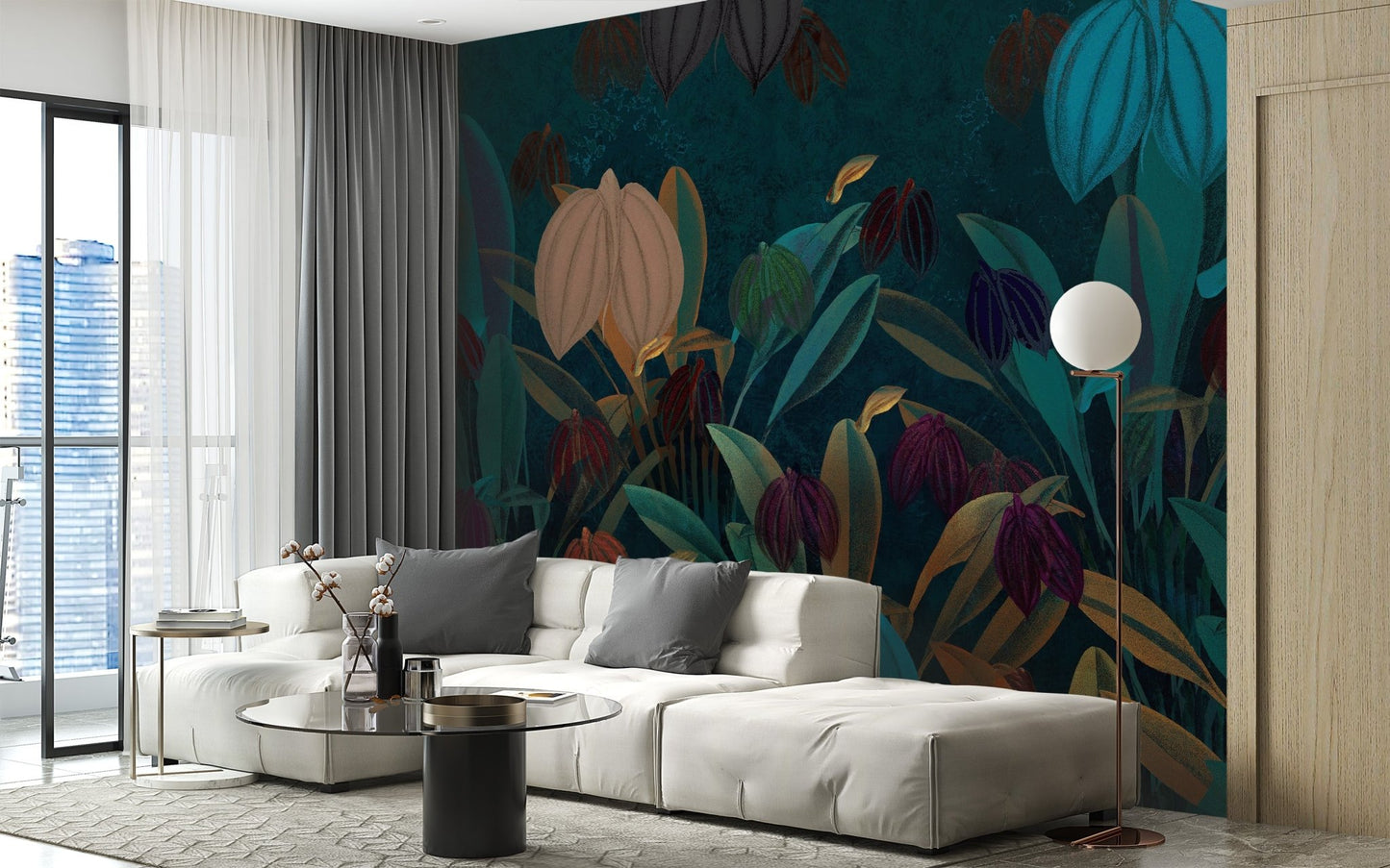 Vibrant Botanical Garden Wall Mural - Wallanza
