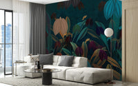 Vibrant Botanical Garden Wall Mural - Wallanza