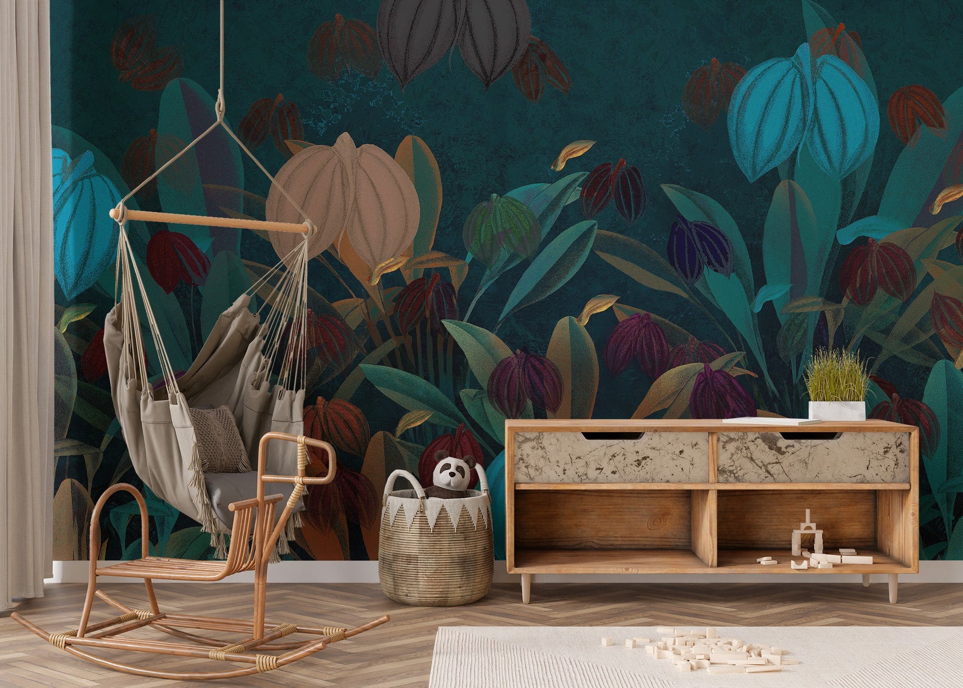 Vibrant Botanical Garden Wall Mural - Wallanza