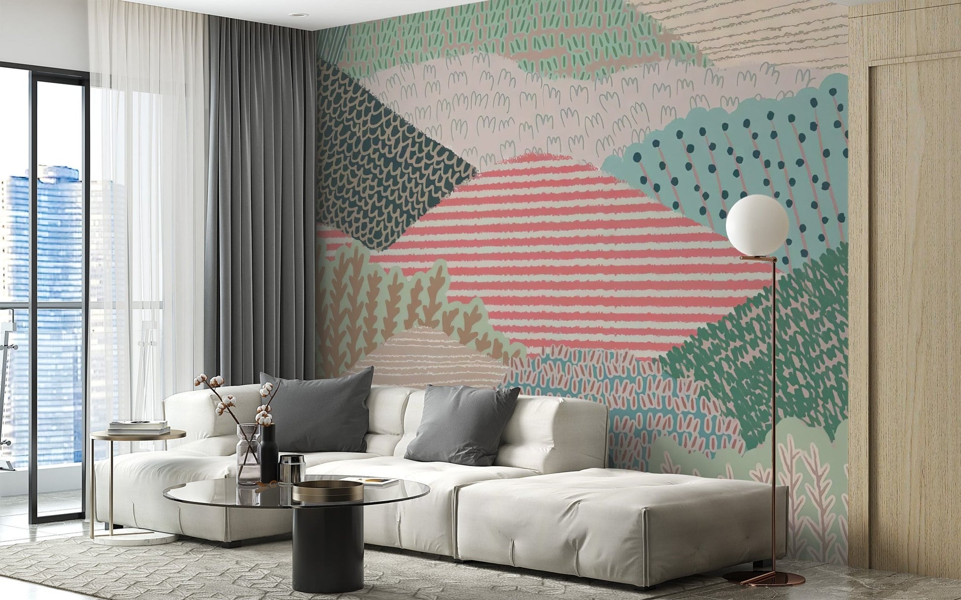 Vibrant Hills Wallpaper Mural - Wallanza