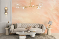 Modern abstract watercolor wall mural with warm pastel palette.