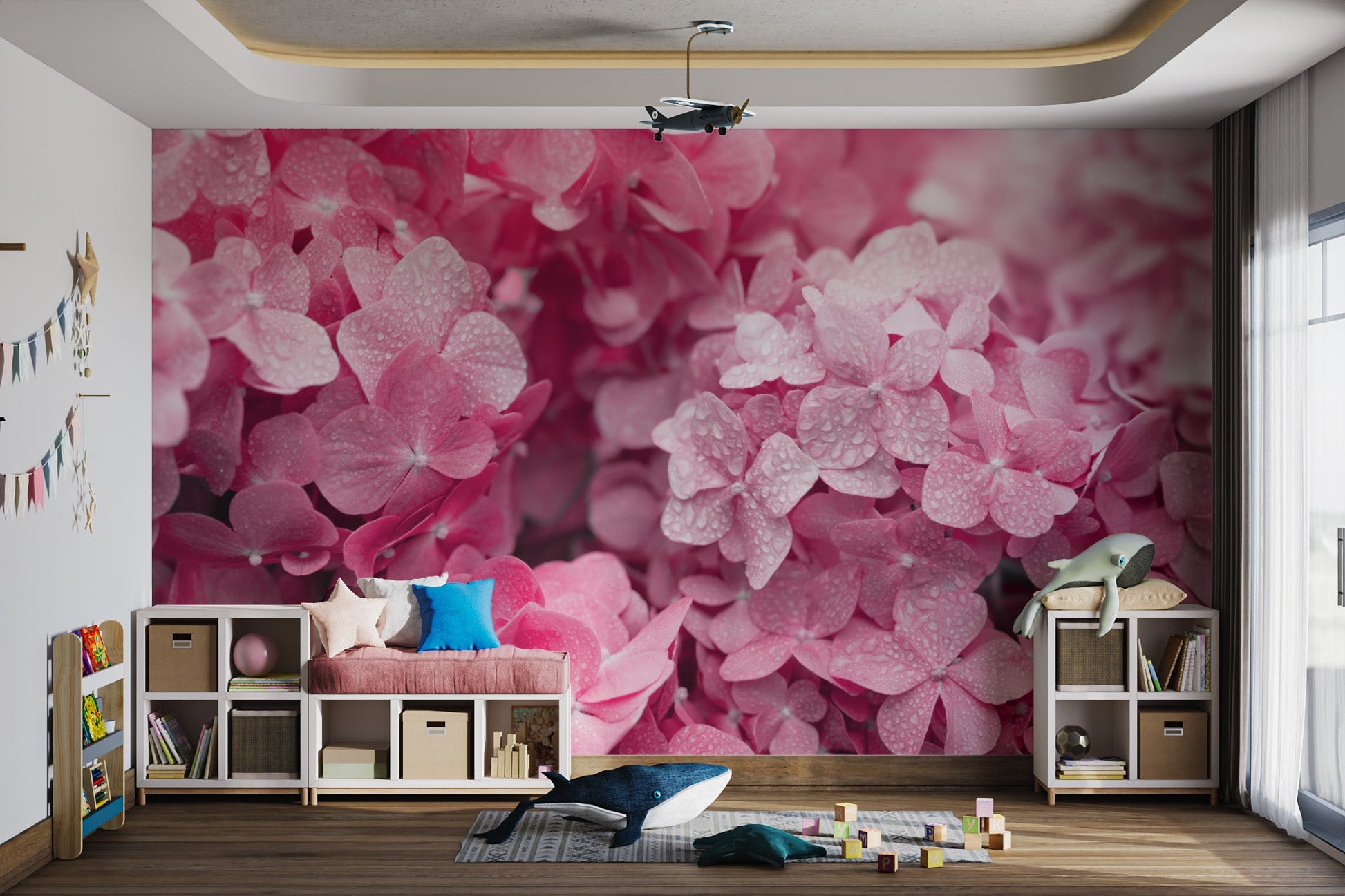Vibrant Pink Hydrangea Wallpaper - Wallanza
