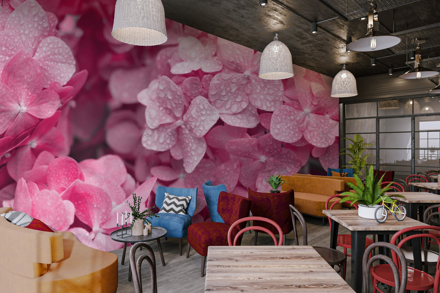 Vibrant Pink Hydrangea Wallpaper - Wallanza