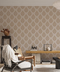 Victorian butta wallpaper in a living area featuring a wooden desk and armchair.