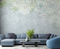 Decorative blossom branch wallpaper vintage wall mural.