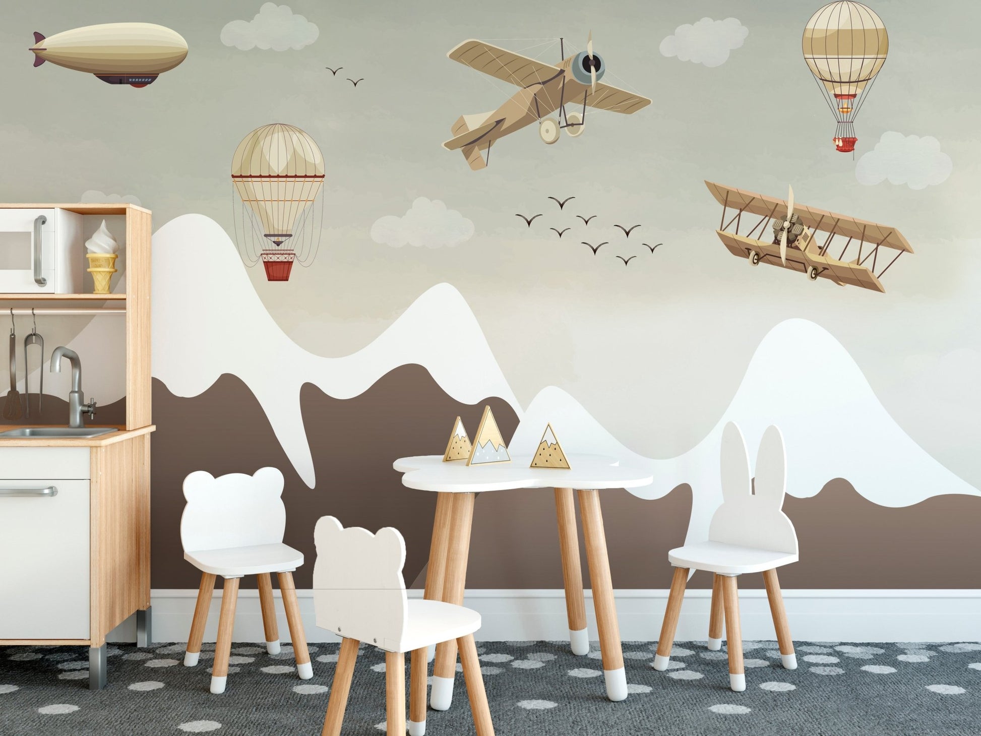 Vintage Aviation Wallpaper Mural - Wallanza