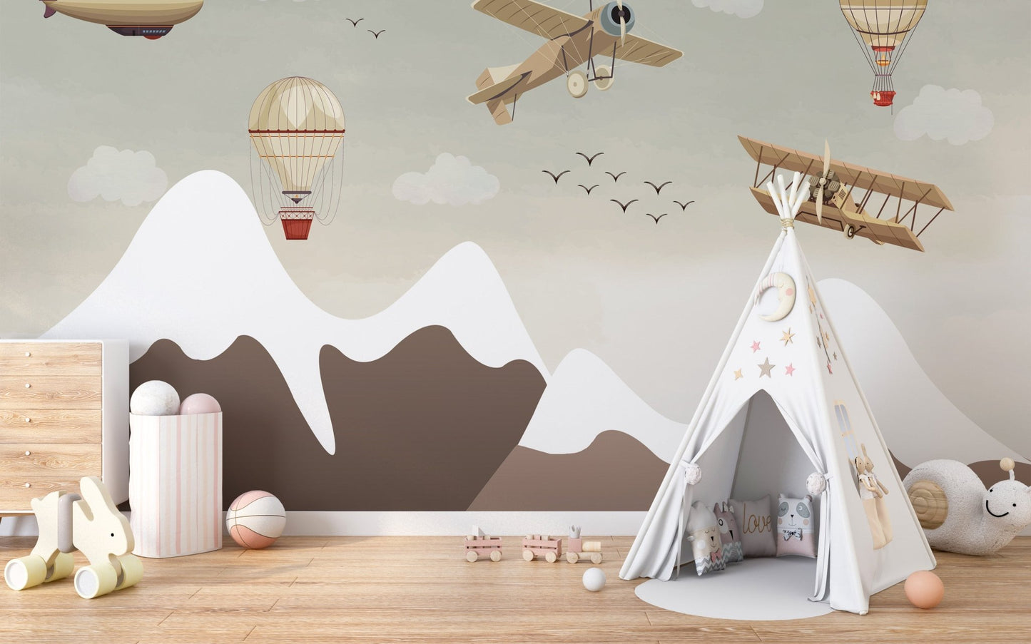 Vintage Aviation Wallpaper Mural - Wallanza