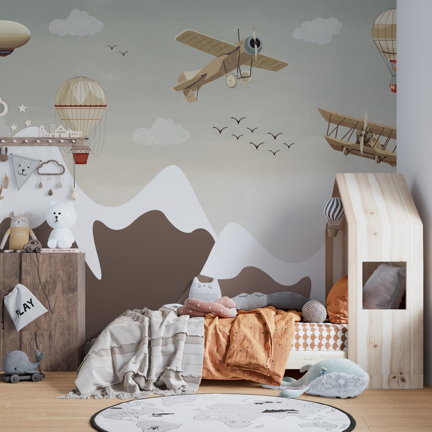 Vintage Aviation Wallpaper Mural - Wallanza