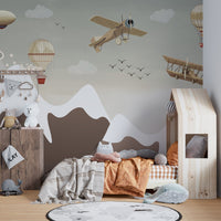 Vintage Aviation Wallpaper Mural - Wallanza