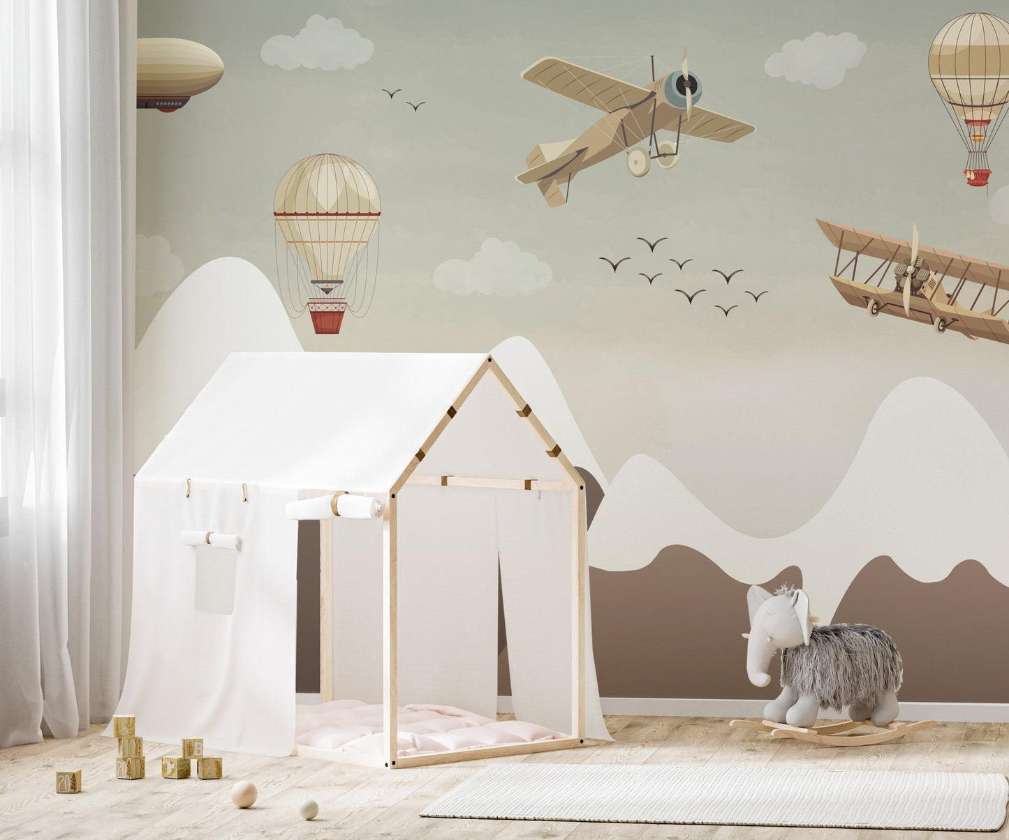Vintage Aviation Wallpaper Mural - Wallanza