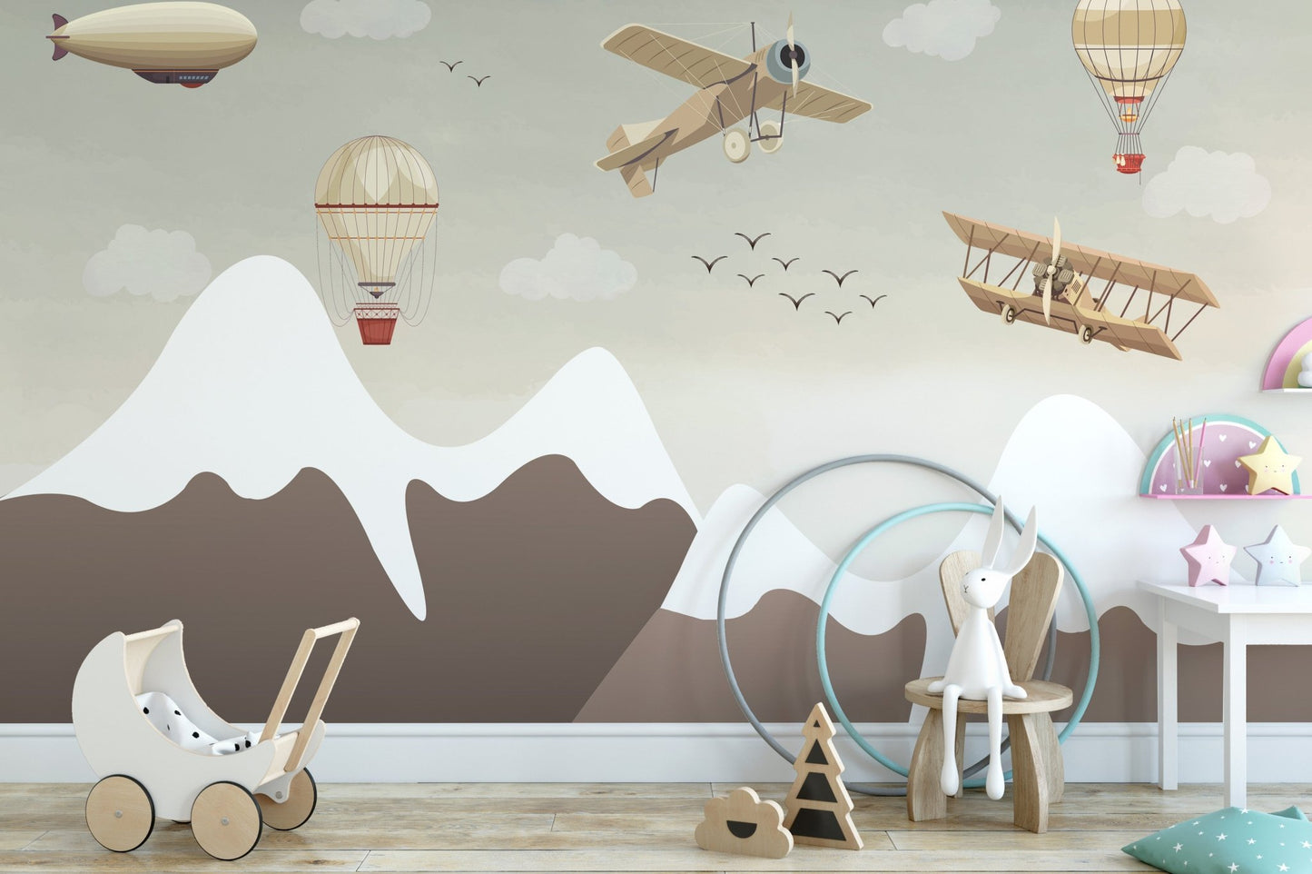 Vintage Aviation Wallpaper Mural - Wallanza