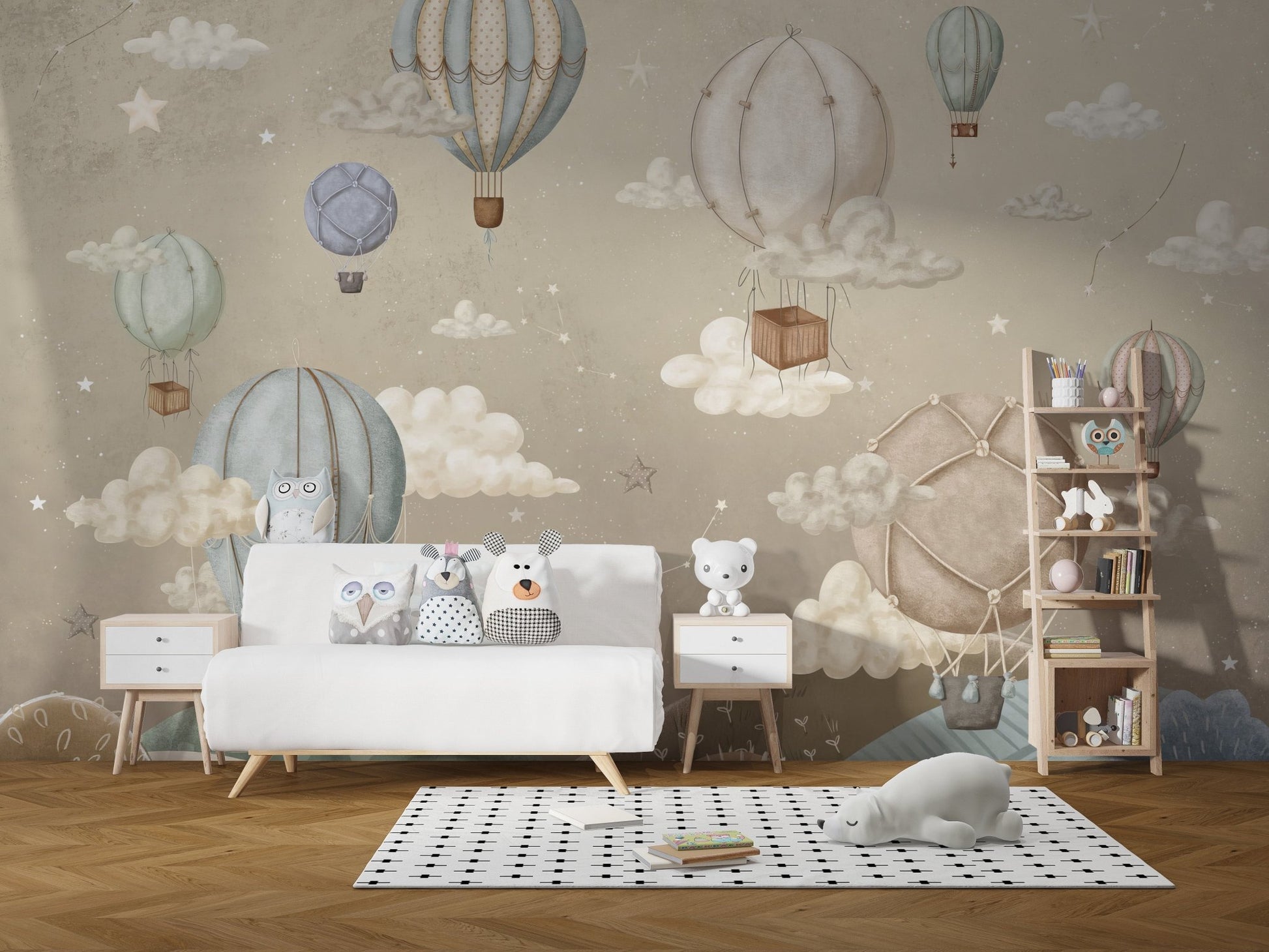 Vintage Balloons Wallpaper Mural - Wallanza