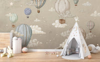 Vintage Balloons Wallpaper Mural - Wallanza