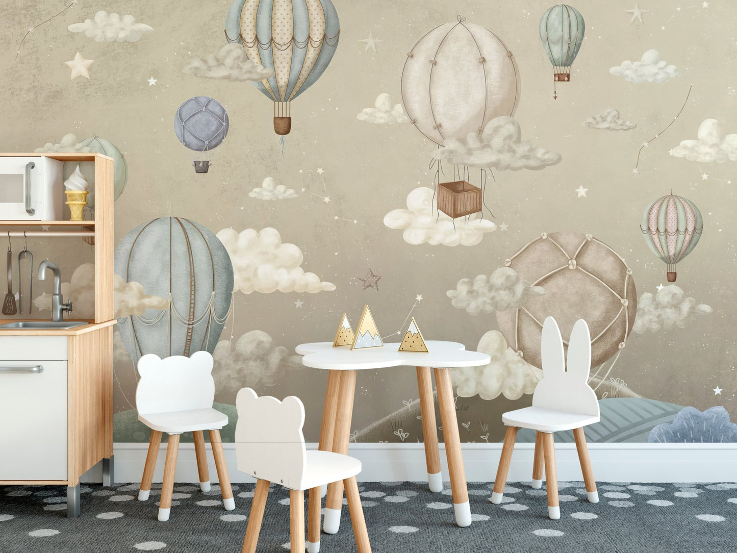 Vintage Balloons Wallpaper Mural - Wallanza