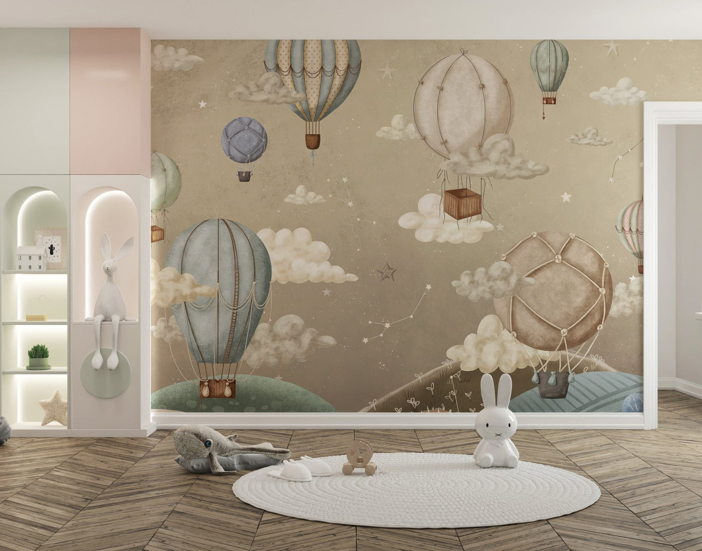 Vintage Balloons Wallpaper Mural - Wallanza