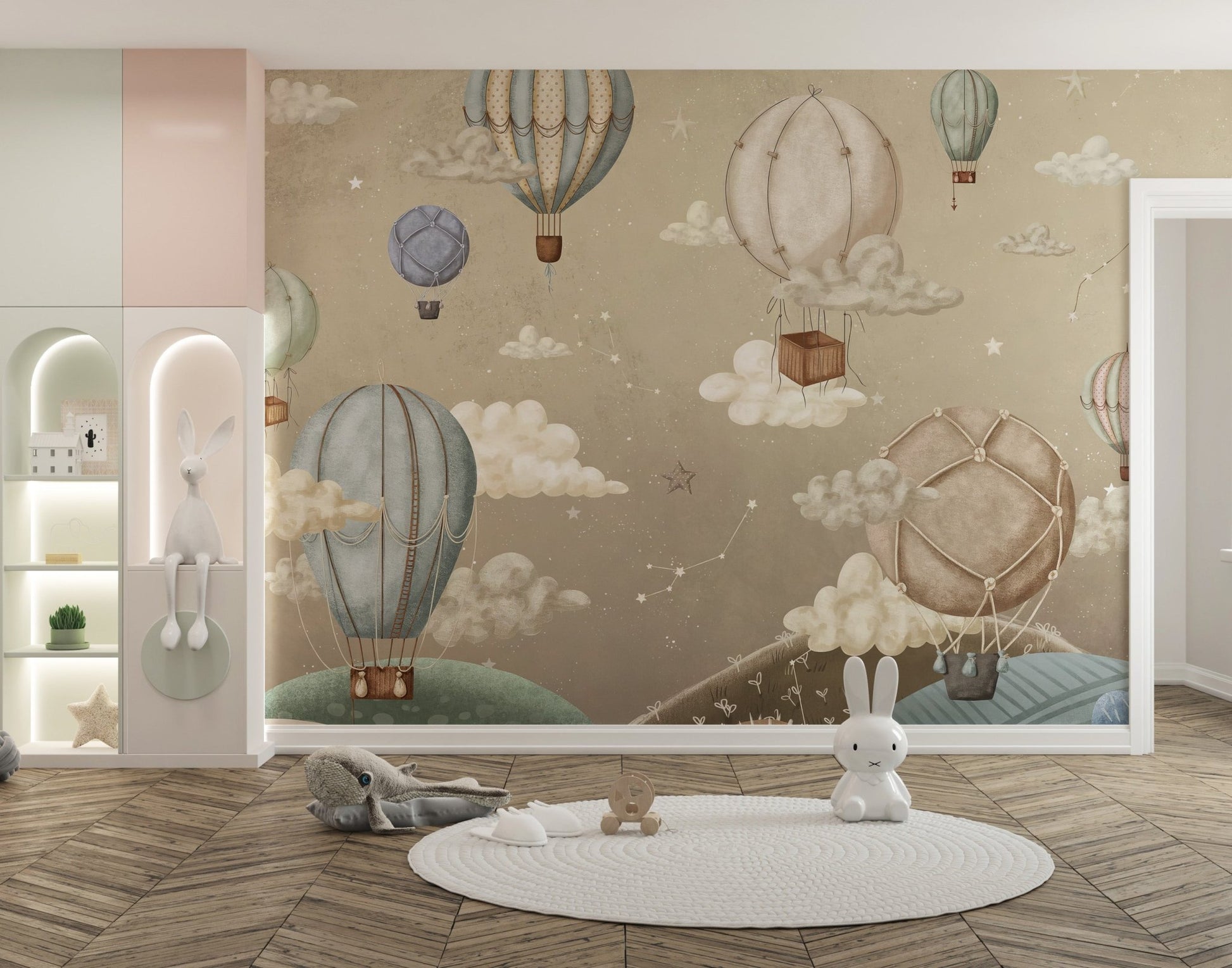 Vintage Balloons Wallpaper Mural - Wallanza