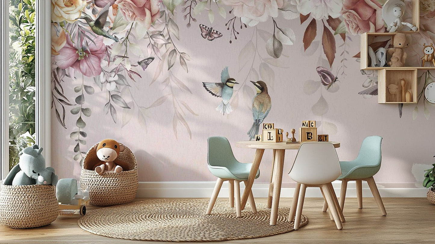 Vintage Blossoms Wallpaper Mural - Wallanza