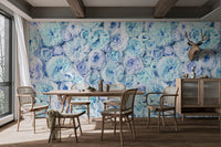 Vintage Blush Blue Wallpaper - Wallanza