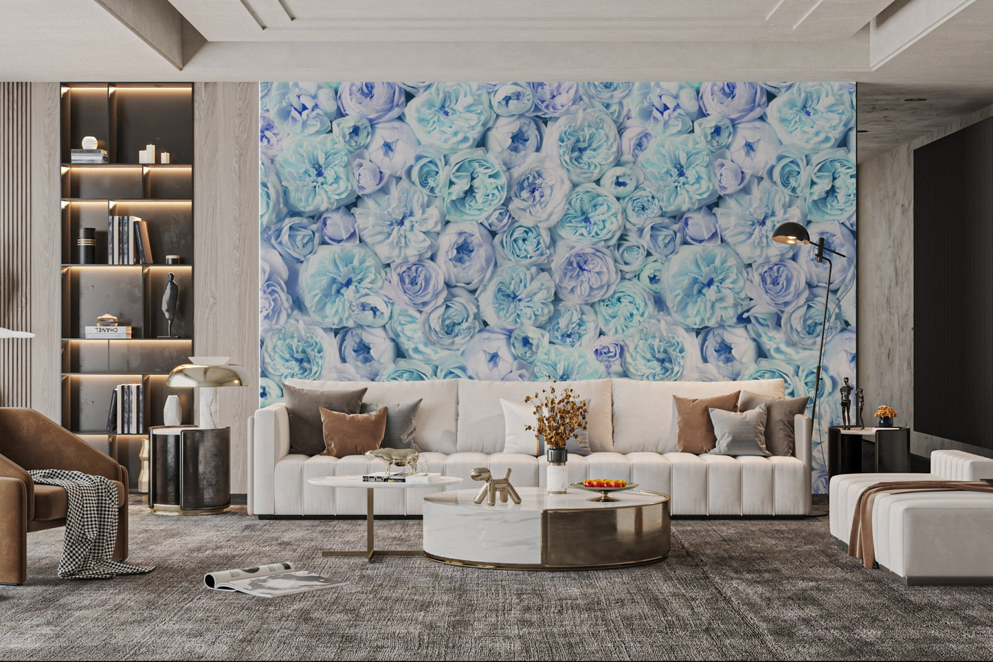 Vintage Blush Blue Wallpaper - Wallanza