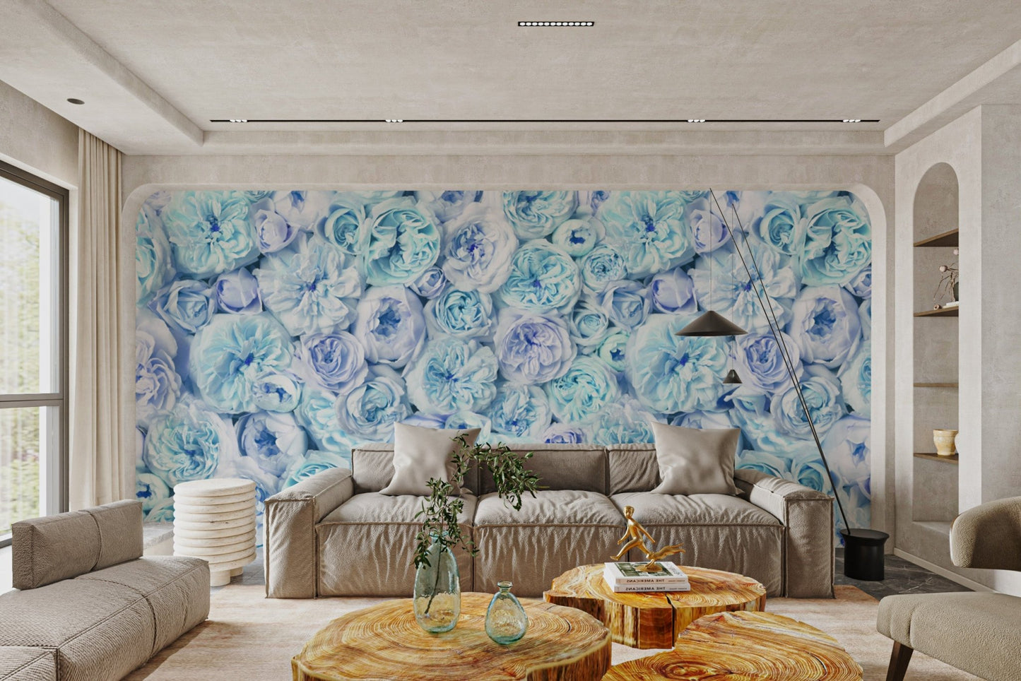 Vintage Blush Blue Wallpaper - Wallanza