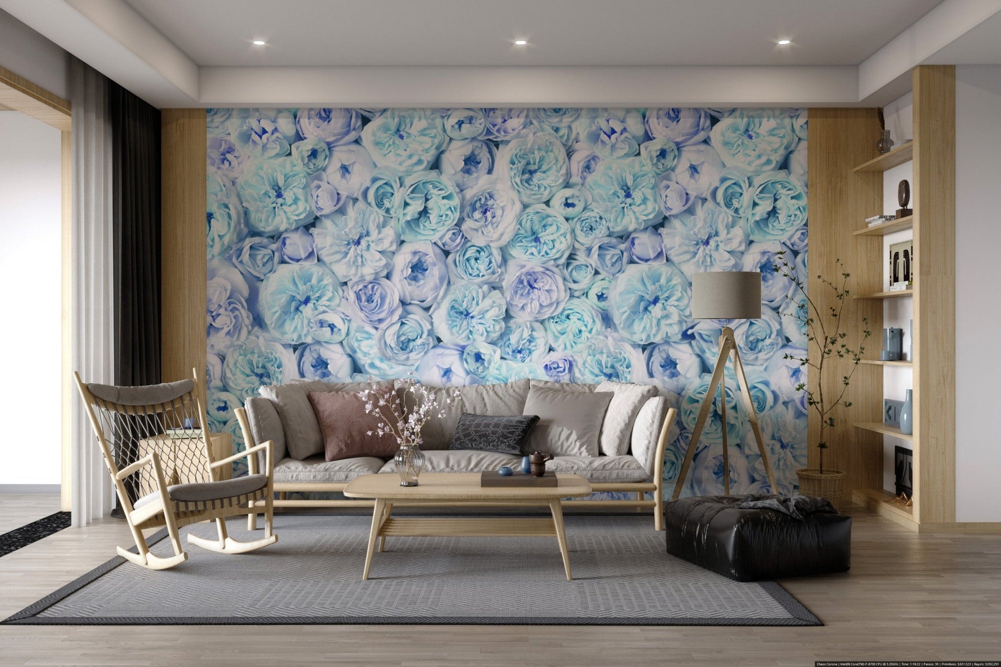Vintage Blush Blue Wallpaper - Wallanza
