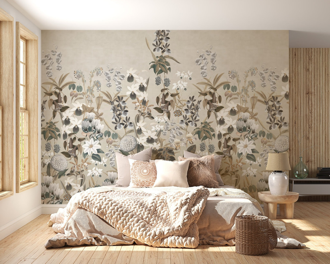 Vintage Botanical Wallpaper Mural - Wallanza