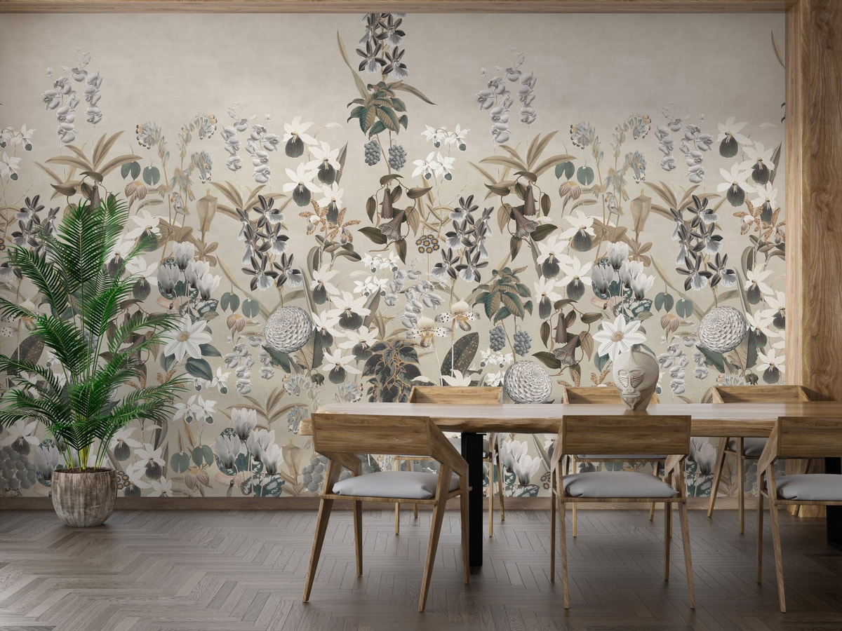 Botanical Wallpaper for Walls - floral and plants Designs