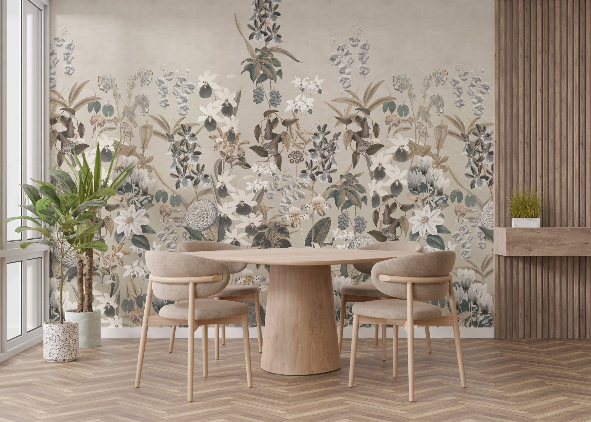Vintage Botanical Wallpaper Mural - Wallanza
