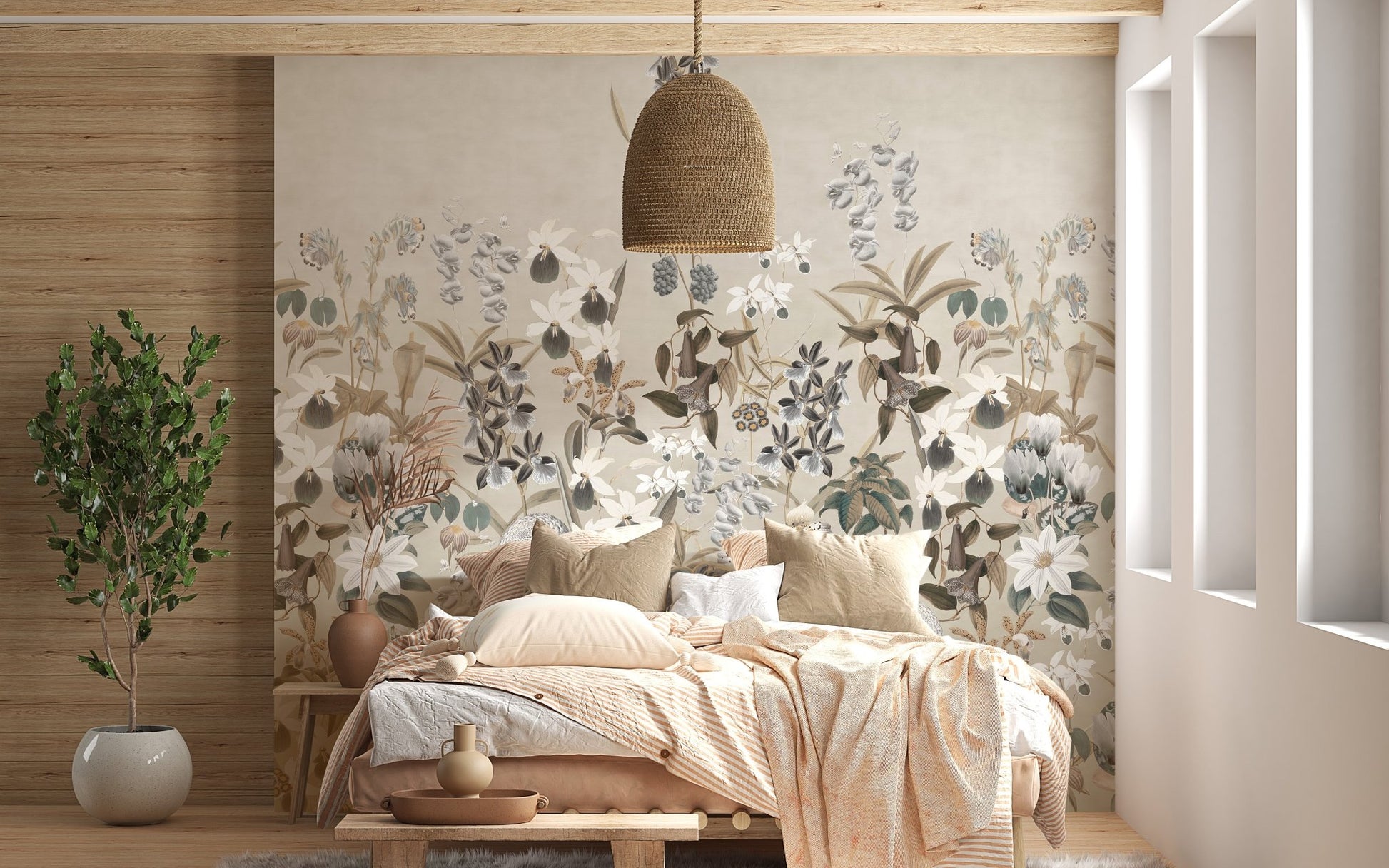 Vintage Botanical Wallpaper Mural - Wallanza